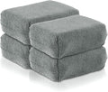 4 PCS Microfiber Applicator Pad, 4.7"x3.1" Scratch-Free Foam Buffing Scrub Pads, Car Wash Sponges for Effortless Detail Polishing, Waxing, Tire Shining, Interior Cleaning, Scrubbing (Grey)