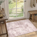 Small 2x3 Entryway Pink Rug, Vintage Area Rugs For Entry Door Entrance Kitchen, Bedroom, Laundry, Washable Indoor Hallway Distressed Throw Rug Doormat,Low Pile Carpets For Bathroom Dorm Office