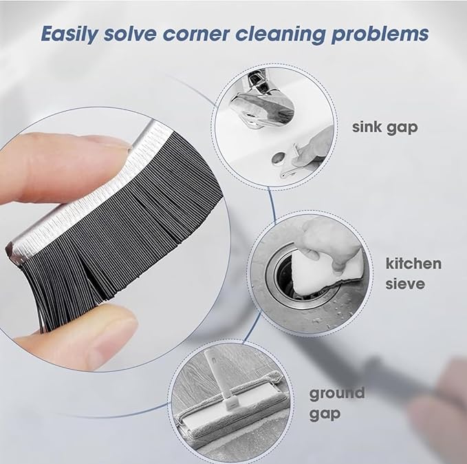 3 pcs Gap Cleaning Brush Hard Bristle Crevice Brush for Bathroom, Kitchen, Tiles, Window Groove (3 PCS Black)