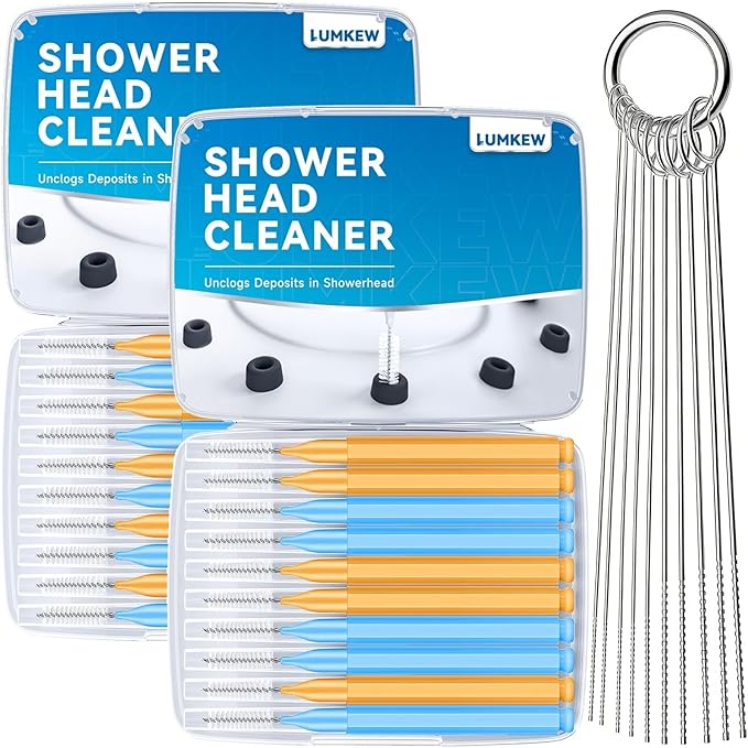 30Pcs Shower Head Cleaner Tool Set, Multi Size Shower Head Cleaning Brush for Small Hole Anti-Clogging Nozzle with Storage Boxes, Showerhead Nozzle Unclogger Picks for Household Bathroom