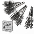 6pcs Copper Tube Pipe Cleaner for Fittings, 1/2” 3/4” 1” Pipe Cleaning Brush Set, Stainless Steel Wire Bore Brushes for Power Drill, 1/4 Inch Hex Shank