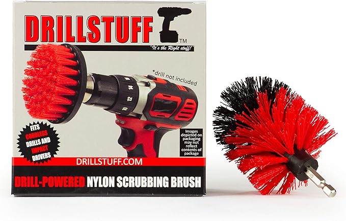 Bird Bath Cleaning Tool - Outdoor Cleaning Supplies - Garden Statues and Lawn Equipment Cleaning Brush - Powered Scrub Brush - Garden Fountain - Headstone Restoration Brush - Granite Cleaning Brush