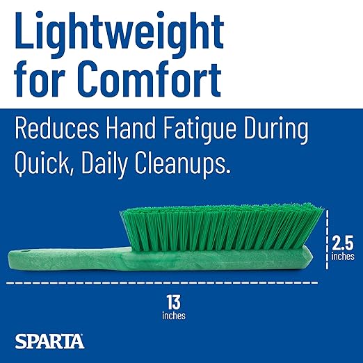SPARTA Handheld Soft Counter Brush 8 Inch Bristle Span, Multi-Use Dust Brush with 5 Inch Handle for Tables, Countertops, and Delicate Surfaces, Polyester, Green