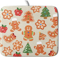 Christmas Dish Drying Mat for Kitchen Counter 16x18 Cute Gingerbread Themed Winter Xmas Holiday Absorbent Reversible Microfiber Drying Mats Kitchen Countertop Protector Dishes Drainer Rack Pad