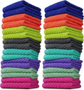 ZUPERIA Zigzag Multicolor Wash Cloths -32 Pack -12" x 12"- Highly Absorbent Soft Washcloths for Face, Gym Towels, Hotel Spa Quality, Reusable & Multipurpose Wash Cloth Towels