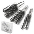 6pcs Extended Copper Tube Pipe Cleaner, 1/2” 3/4” 1” Pipe Cleaning Brush Set, Stainless Steel Wire Bore Brushes for Power Drill, 1/4 Inch Hex Shank
