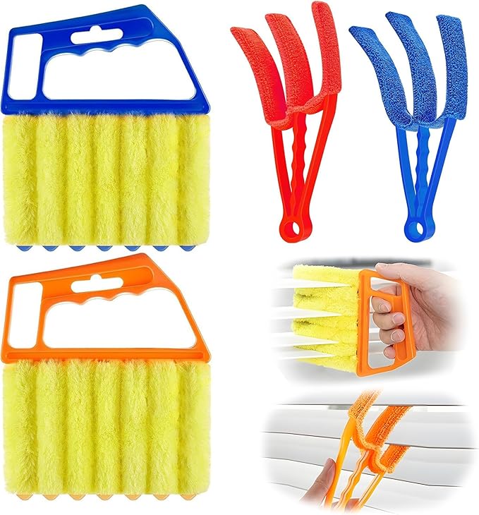 Blind Cleaner Duster Tool, 2026 New Window Venetian Washable 7 Fingers Dusting and Air Vent Cleaner, Shutter Cleaner Brush, Blinds Air Conditioner Fan Duster Dirt Cleaning (A)
