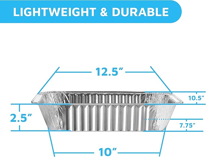 MontoPack Aluminum Foil Pans Half Size Roasting Chafing Pan | Bulk 10 Pack of 9x13 Tins for Cooking, Baking & Catering | Heavy Duty Disposable Cookware Steam Table Trays for Buffet & Food Prepping