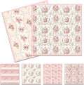 Pink Floral Swedish Dishcloths for Kitchen, 6 Pack Reusable Flower Swedish Dish Cloths, Absorbent Fast Drying Sponge Paper Towels for Cooking Cleaning Home Decoration Housewarming Gifts