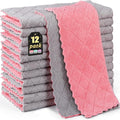 12 Pack Kitchen Cloth Dish Towels, 12x12 inch Soft Premium Dishcloths, Absorbent Microfiber Cleaning Cloth for Cleaning Dishes, Kitchen, Bathroom, Car
