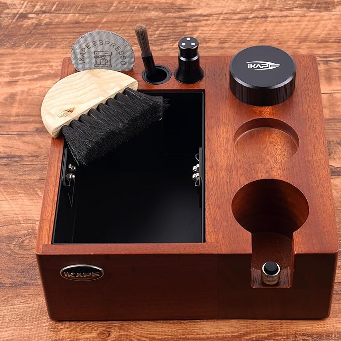 IKAPE Espresso Coffee Accessory, Cleaning Brush Set —— a Fan-Shaped Brush & an Aluminum Brush Exquisite Set —— Elevate Your Espresso Experience