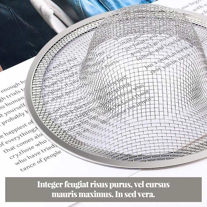 40 Pcs Mesh Sink Strainer, 4.5" Diameter Stainless Steel Slop Basket Filter Trap Metal Durable Kitchen Sink Drain Strainer with Large Wide Rim for The Sinks in Kitchen Bathroom Shower Drain