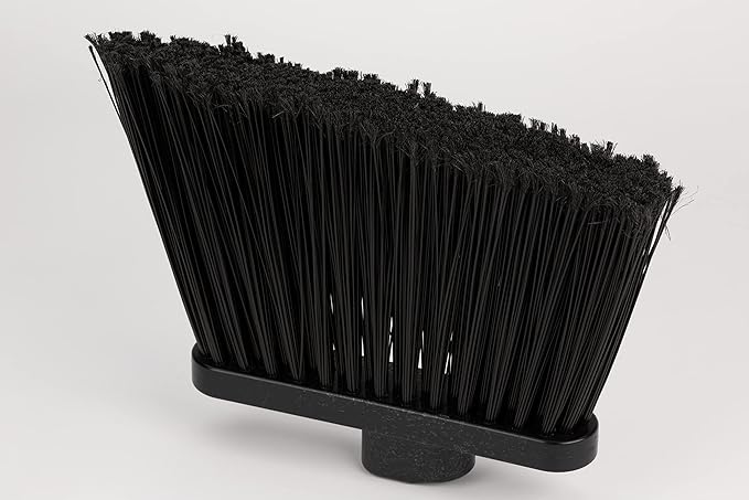 SPARTA 41082EC03 Plastic Color Coded Broom, Flagged Bristles, Long Broom With Angled Head For Large Debris, 56 Inches, Black, (Pack of 12)
