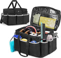 Extra-Large Detailing Bag with Waterproof EVA Hard Bottom, Auto Detail Supplies Organizer for Polisher, Bottles & Detailing Kit, Car Care Tools Tote with Lid & Shoulder Strap, Patent Design
