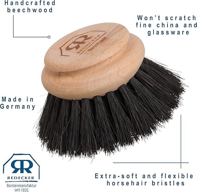 Redecker Horsehair Replacement Head Made with Untreated Beechwood, 2-Inches