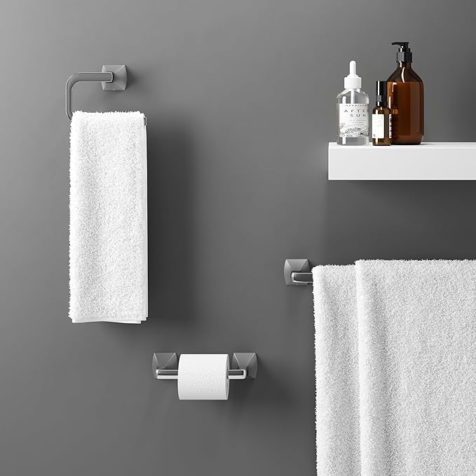 Pfister Bruxie Bath Towel Bar for Bathroom, 18-Inch, Wall-Mounted, Screw-in, Polished Chrome Finish, BTBBIE1C