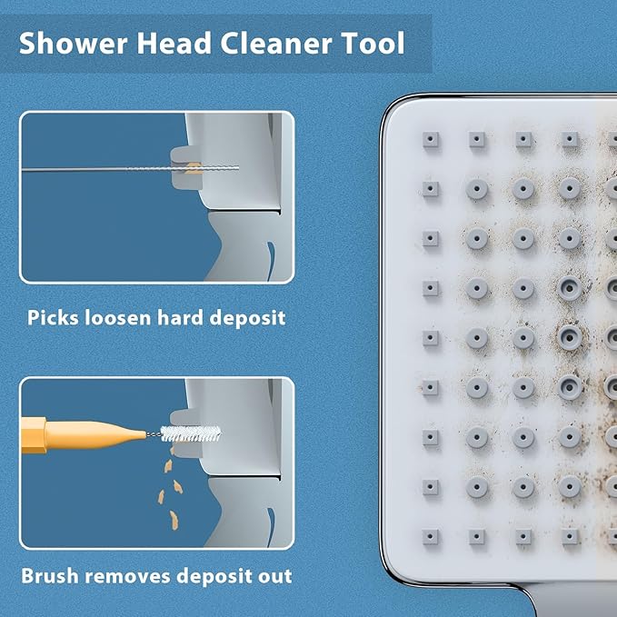 30Pcs Shower Head Cleaner Tool Set, Multi Size Shower Head Cleaning Brush for Small Hole Anti-Clogging Nozzle with Storage Boxes, Showerhead Nozzle Unclogger Picks for Household Bathroom