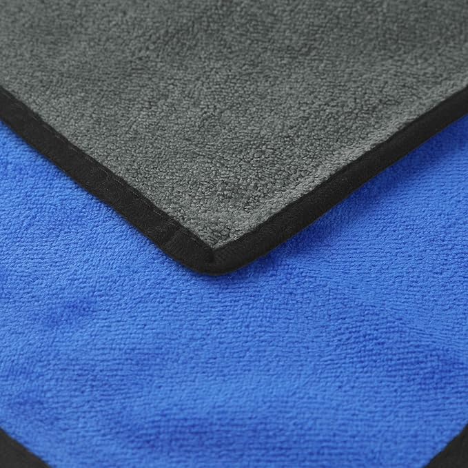 uxcell Car Cleaning Cloths, 8 Pack Soft Premium Microfiber Towels with Hang Loop for Household Cleaning, Reusable Car Cleaning Wipes Lint Free Streak Free Cloths 12" x 16" Blue