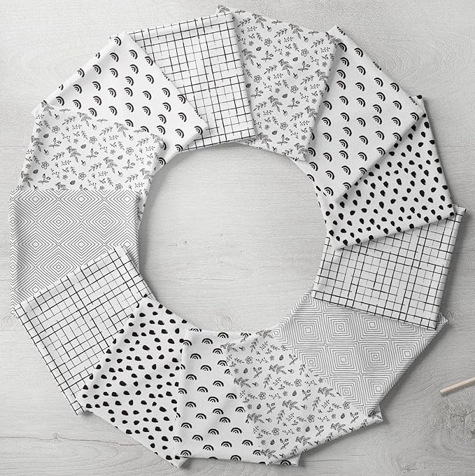 25 Pack Reusable Paper Towels, Paperless Towels Roll Washable Cotton Cloth for Kitchen Towels Zero Waste Products Alternative Paper Towels Alternative (Black White)
