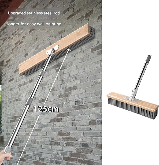 Stainless Steel Scrub Brush for Strong on Patio Driveway and Bathroom Hard Bristle Brush