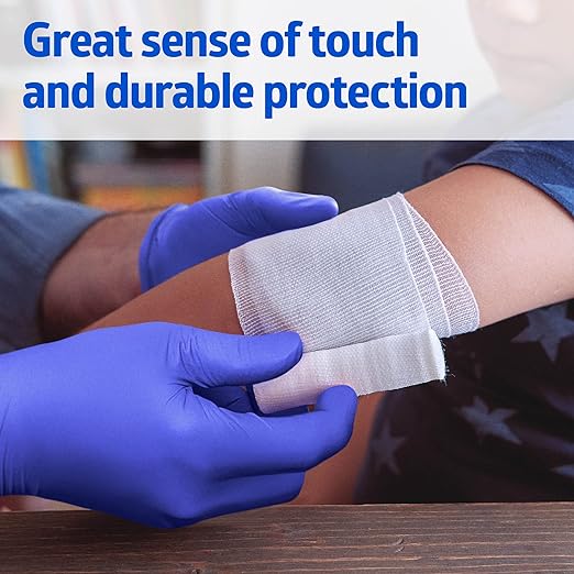 Medline FitGuard Touch Nitrile Exam Gloves, 100 Count, Small, Powder Free, Disposable, Not Made with Natural Rubber Latex, Excellent Sense of Touch for Medical Tasks, Durable for Household Chores
