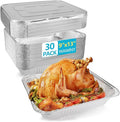 9x13 Thickened Aluminum Foil Pans With Lids, 30Pack Extra Deep Disposable Aluminum Pans for Roasting, Baking, Cooking, Food Prep, Chafing, Steam Table, Oven, Cake, and Party Catering.