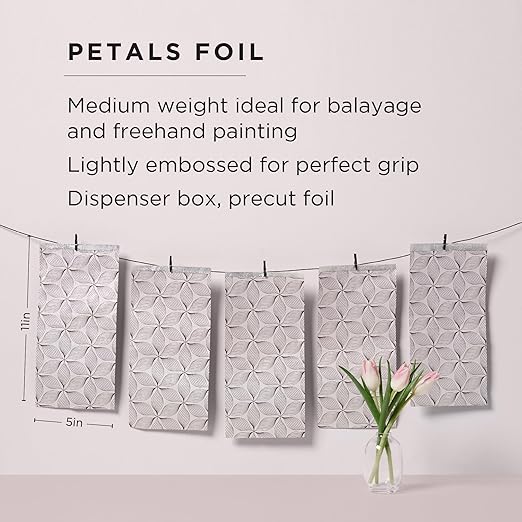 Fromm Pop Up Hair Foils, Pink Petals Pattern, Cosmetology Supplies, Hairstylist Essentials, Lightweight, Ideal for Highlighting and Coloring, Precut, 5" x 11", 500 Foil Sheets