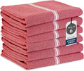 LANE LINEN Kitchen Towels Set - 100% Pure Cotton Dish Towels for Kitchen, Super Absorbent Kitchen Hand Towel, Tea Towels, Soft & Durable Dish Cloths, Pack of 6 – 14”x25”, Red