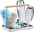 D&D Living All-in-One Bottle Holder for SodaStream - Drying Rack for Bottles of All Kinds: Duo, Crystal, Easy, Drinking and Baby Bottles - Universal Drying Stand (Metal, White)