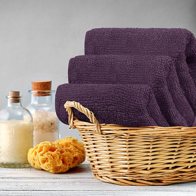 Utopia Towels Wash Cloths Set, 12 by 12 Inches, 100% Cotton Ring Spun, Highly Absorbent and Soft Feel Washcloths for Bathroom, Spa, Gym, and Face, 12 Pack Plum