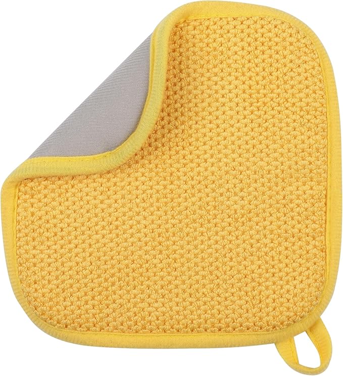 Microfiber Dish Drying Mat, Super Absorbent Kitchen Dish Drying Pad, Reversible for Countertop, 7*7 inch Yellow