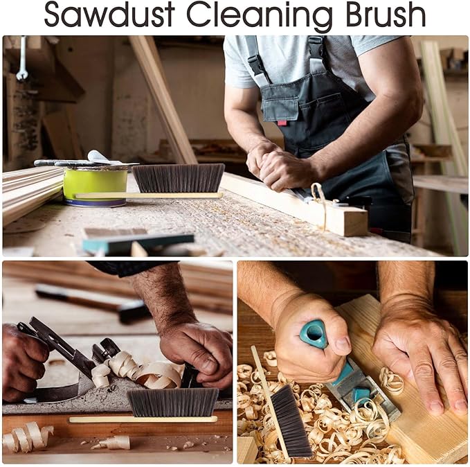 8 Pieces Hand Broom Brush, Natural Wooden Dust Brush Soft Bristles Dusting Cleaning Brush Long Handle Whisk Broom Brush Air Broom for Cleaning Car Bed Sofa Fireplace Clothes Bench Furniture