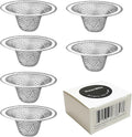 6-Pack Bathroom Mesh Sink Drain Strainer - 2.12" Top / 1" Small Stainless Steel Hair Basket Catcher for Bathroom Sink, Lavatory, Balcony, Utility, RV, Floor Drain