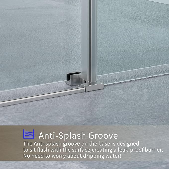 56-60" W x 76" H Frameless Shower Door,Sliding Shower Door with 5/16"(8mm) Clear SGCC Tempered Glass,Glass Shower Door w/Seal Strip Parts and Handle,Stainless Steel Hardware,Silvery