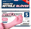 Beastek Nitrile Disposable Exam Gloves, 4Mil 100Ct Powder-Free Latex-Free Food-Safe for Cooking Medical Esthetician, Hot Pink