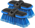 Car Wash Brush Head with Soft Bristle, 8in Car Cleaning Brush with Protective Bumper for Cleaning Auto Cars Trucks RV Boat Deck (2 Pack)