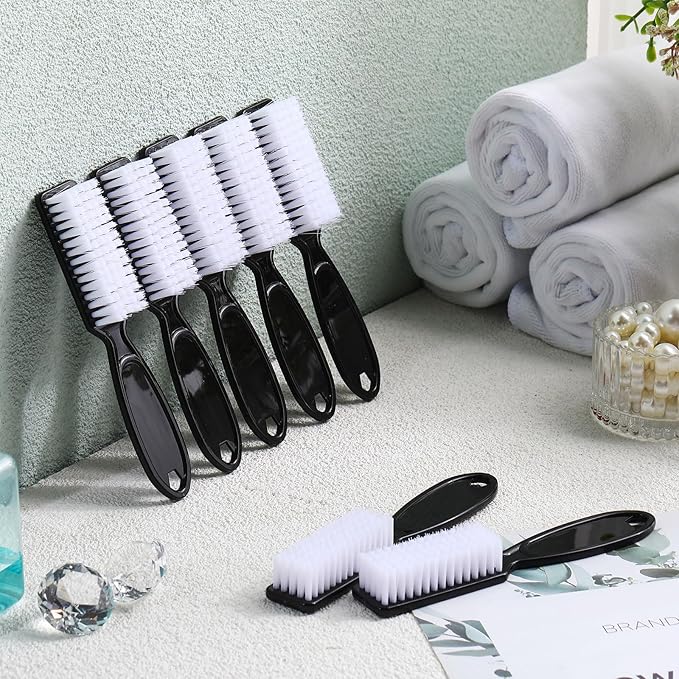 Patelai 15 Pieces Nail Brush Handle Grip for Cleaning Fingernails Toes Scrub Manicure Pedicure(Black)