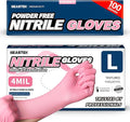 Beastek Nitrile Disposable Exam Gloves, 4Mil 100Ct Powder-Free Latex-Free Food-Safe for Cooking Medical Esthetician, Hot Pink