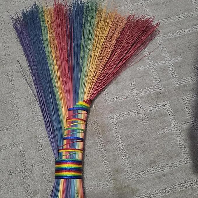 Broomcorn 16" 1/2 lb Bundles, Broom Straw, Rainbow of Colors to Choose from, Broom Grass Hurl, Broom Corn, Kitchen Witch Crafts Floral, Making Supplies, (Orange)