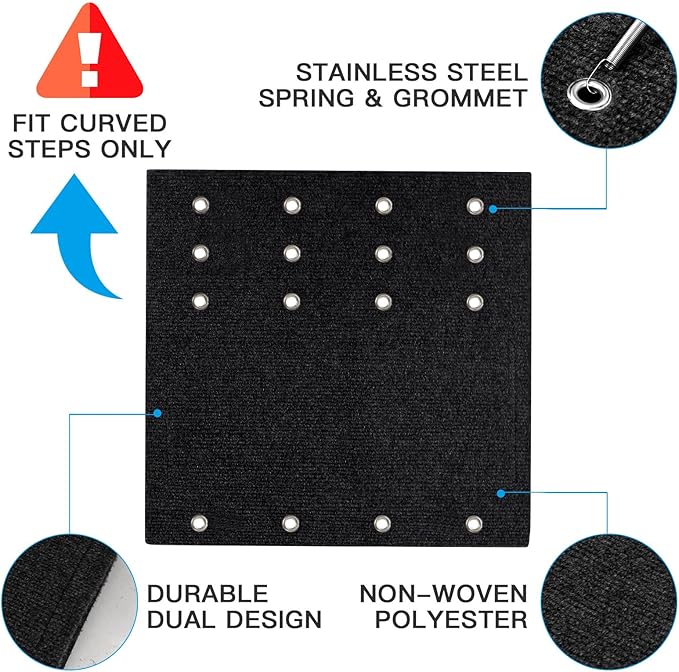 OKBA RV Step Covers,23" Wide Camper Step Cover for 8-11" Deep Stairs - 4 Pack Black RV Stair Covers to Keep Camper Clean