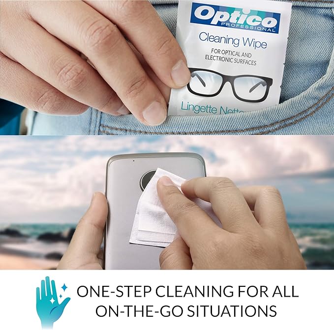 Pre-Moistened Cleaning Wipes - Premium Quality Cleaner for Eyeglasses, Screens, and Camera Lenses - No Spray Bottle or Microfiber Cloth Needed (99 Pack)
