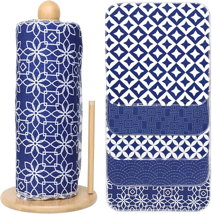 25 Pack Reusable Tissue Paperless Towel Roll Washable Cotton for Kitchen Towels Zero Waste Products Replacement Tissue (RT-F)