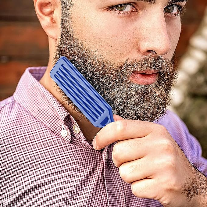 NICEMOVIC 10 Pcs Barber Clipper Cleaning Brush Set, Mini Duster, Nylon Manicure Brush, Hair Styling Tool (Blue)