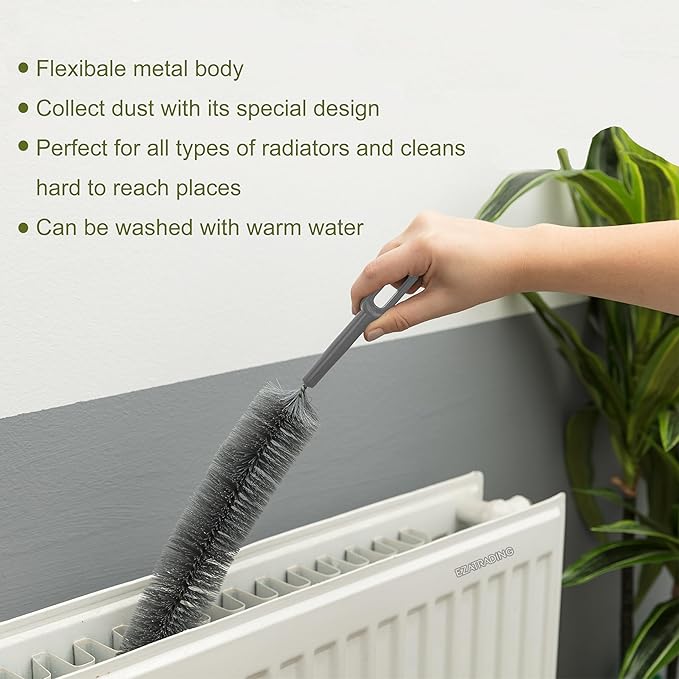 Bristle and Flexible Brush 27 Inch for Clothes Dryer Lint Vent Trap Cleaning, Refrigerator Coil, Drain Pipes and Radiators Cleaning (1 Pack Random Color - Plastic Handle)