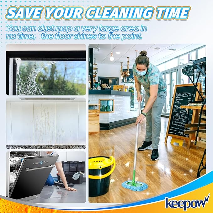 KEEPOW Wet Pads Refill for Swiffer Sweeper Mop and Sweep & Mop Deluxe - Dry Sweeping Cloths for Floor Mopping and Cleaning - Pet Heavy Duty Pads Refills, Upgraded Reusable (4 Pack)