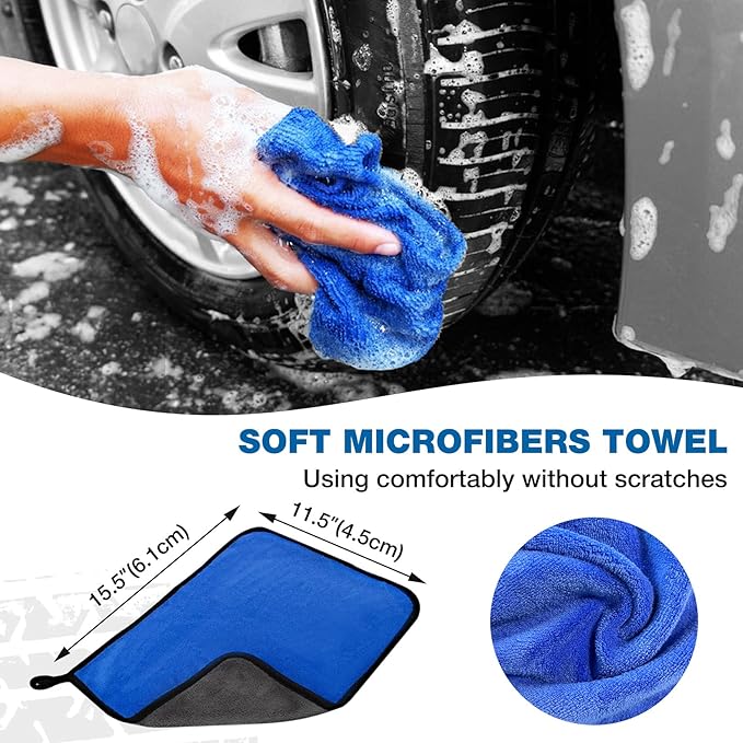 SHALL 8Pcs Wheel Brush Kit for Cleaning Wheel and Tire, Wheel and Rim Brush, Car Detailing Brushes, Tire Brush, Bendable Car Wheel Rim Cleaner Brush Set, Car Detailing Cleaning Brush Supplies