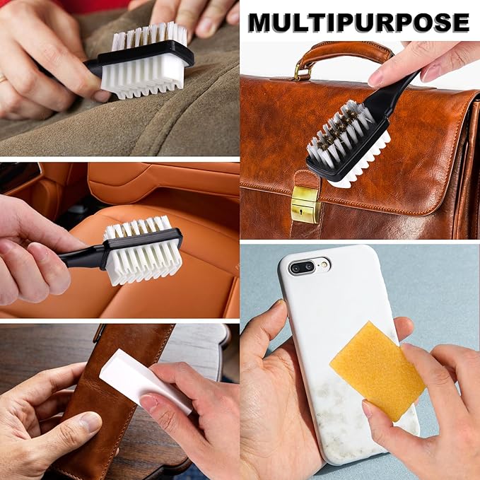 XANGNIER Suede Shoe Cleaner Kit for Birkenstock,3 Pcs Suede & Nubuck Care Set-2-In-1 Shoe Cleaning Brush,Suede Eraser and Glue Eraser for Sandals,Clogs,Leather Footbeds,Boots,Sneaker,Furniture