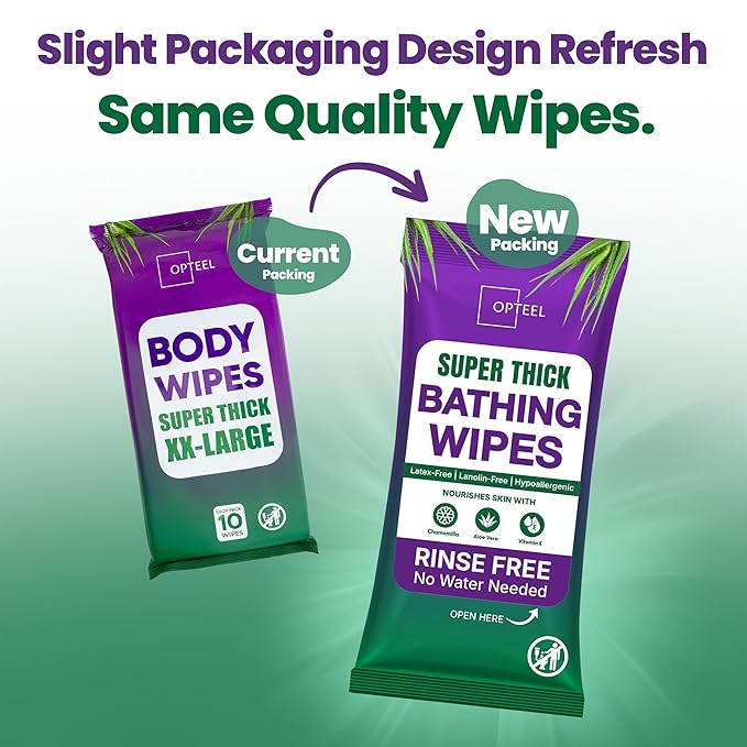 Super Thick Bathing Wipes for Adults Bathing No Rinse – Full Body Shower Wipe, Ideal for Men, Women & Elderly – Extra Large & Soft Travel Wipes Perfect Alternative to Shower – 16 Packs (160ct)