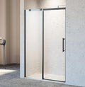 46-48" W x 76" H Frameless Sliding Shower Door, Bathroom Single Sliding Shower Doors with 5/16" (8mm) SGCC Tempered Glass and Stainless Steel Handle, Reversible Installation, Matte Black