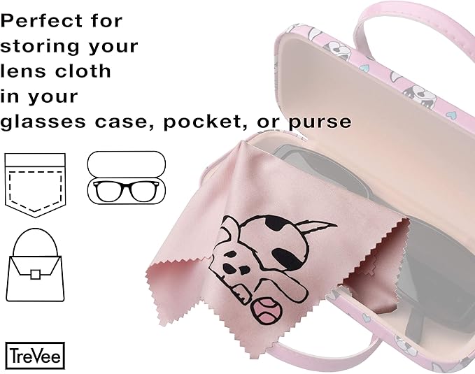 Microfiber Cleaning Cloth - Microfiber Cloth Fabric Wipe for Cleaner Lens, Eyeglasses, Phone Screen - Cute Dog Design 10-Pack, 6x6
